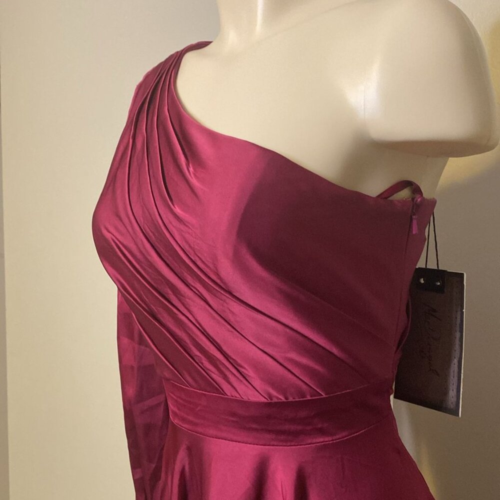 MAC DUGGAL HIGH LOW ONE SHOULDER FLOWY DRESS - Picture 10 of 12